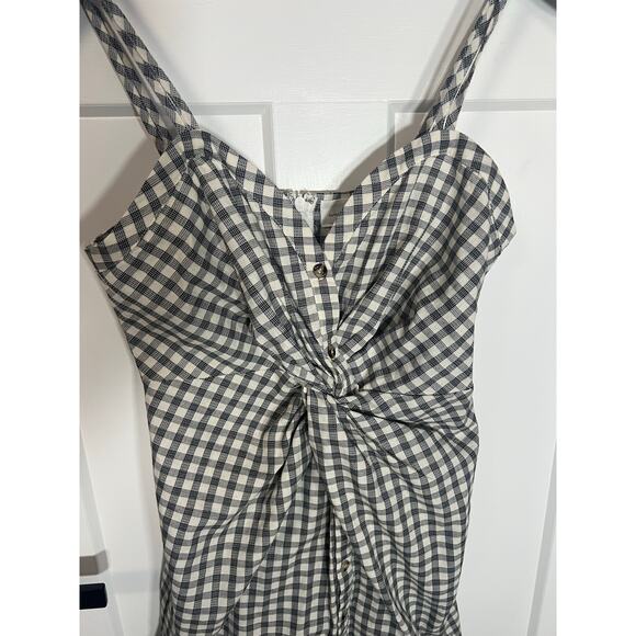 NWOT Womens Buckle Mustard Seed Gingham Twist Front Sleeveless Dress Sz M Medium - Picture 4 of 10